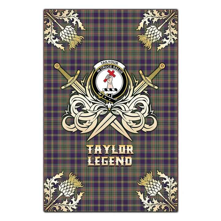 Garden Flag Taylor Weathered Clan Crest Golf Courage  Gold Thistle