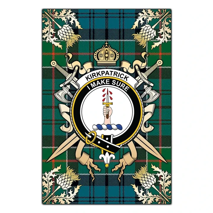 Garden Flag Kirkpatrick Clan Crest Sword Gold Thistle