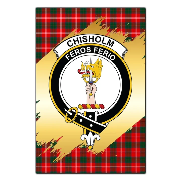 Garden Flag Chisholm Modern Clan Gold Crest Gold Thistle