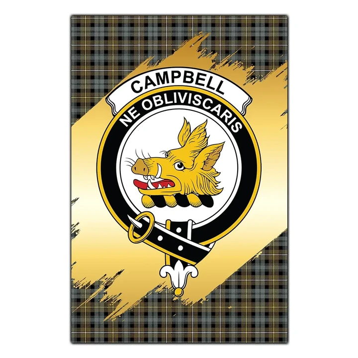 Garden Flag Campbell Argyll Weathered Clan Gold Crest Gold Thistle