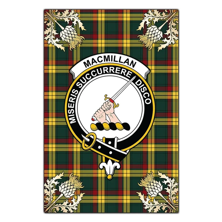 Garden Flag MacMillan Old Modern Clan Crest Gold Thistle New