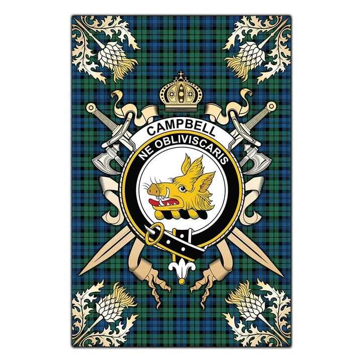 Garden Flag Campbell Ancient 02 Clan Crest Sword Gold Thistle