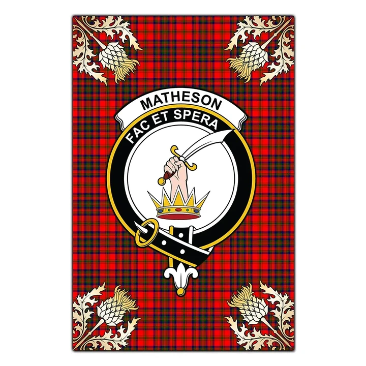 Garden Flag Matheson Modern Clan Crest Gold Thistle New