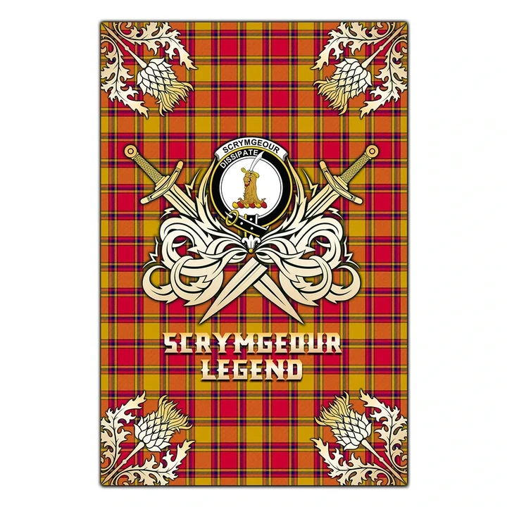Garden Flag Scrymgeour Clan Crest Golf Courage  Gold Thistle