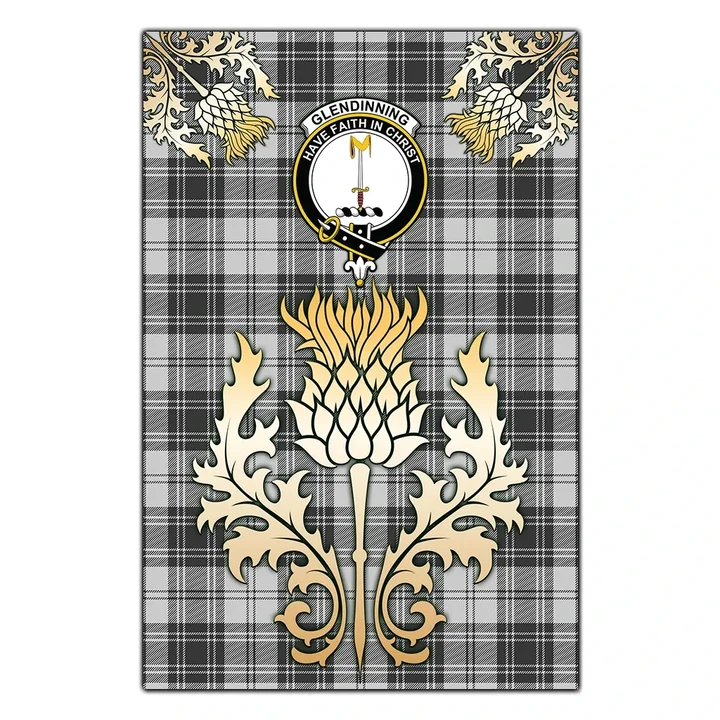 Garden Flag Glendinning Clan Crest Gold Thistle