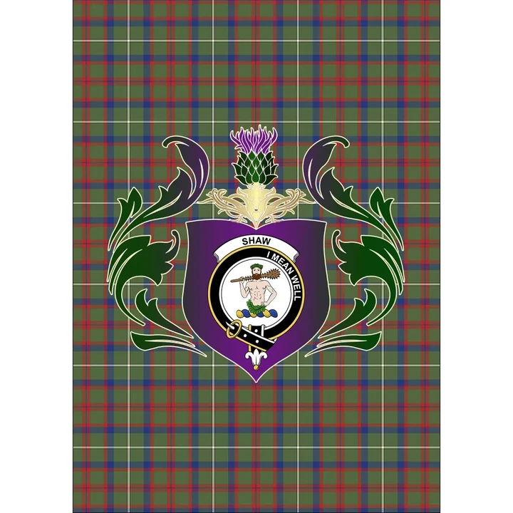 Shaw Green Modern Clan Garden Flag Royal Thistle Of Clan Badge