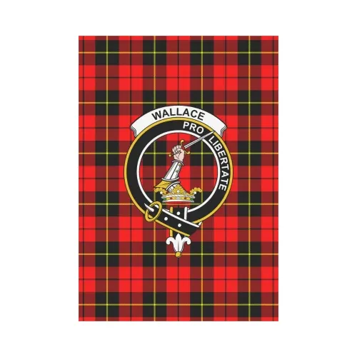 Wallace Hunting - Red Tartan Flag Clan Badge | Scottishclans.co