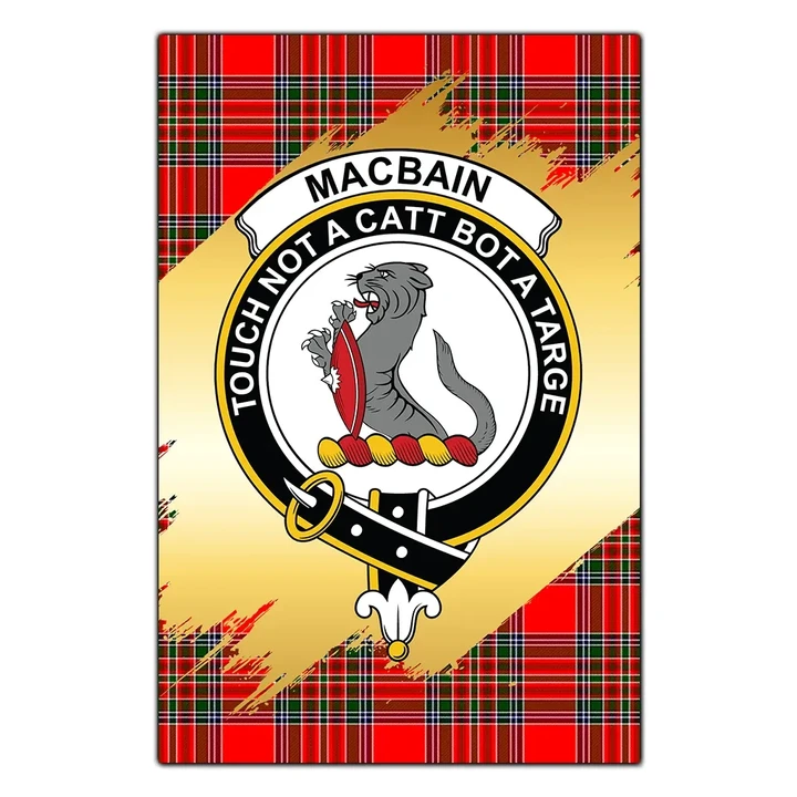 Garden Flag Macbain Clan Gold Crest Gold Thistle