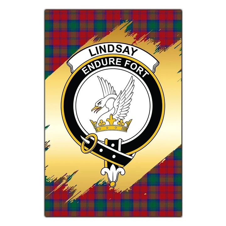 Garden Flag Lindsay Modern Clan Gold Crest Gold Thistle