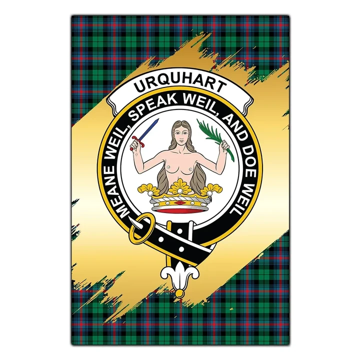 Garden Flag Urquhart Broad Red Ancient Clan Gold Crest Gold Thistle
