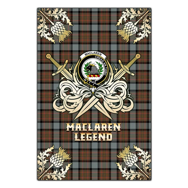 Garden Flag MacLaren Weathered Clan Crest Golf Courage  Gold Thistle