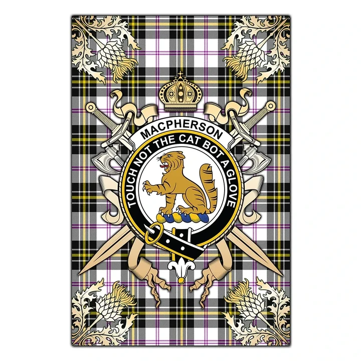Garden Flag MacPherson Dress Modern Clan Crest Sword Gold Thistle