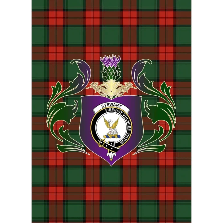 Stewart Atholl Modern Clan Garden Flag Royal Thistle Of Clan Badge
