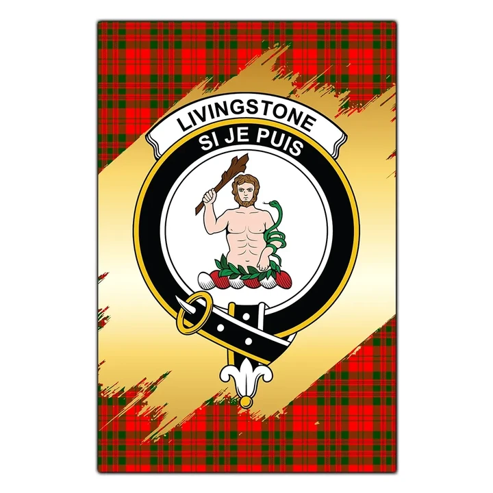 Garden Flag Livingstone Modern Clan Gold Crest Gold Thistle