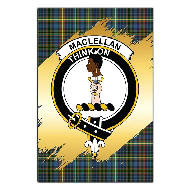 Garden Flag MacLellan Ancient Clan Gold Crest Gold Thistle