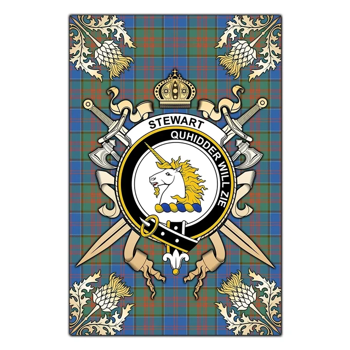 Garden Flag Stewart of Appin Hunting Ancient Clan Crest Sword Gold Thistle