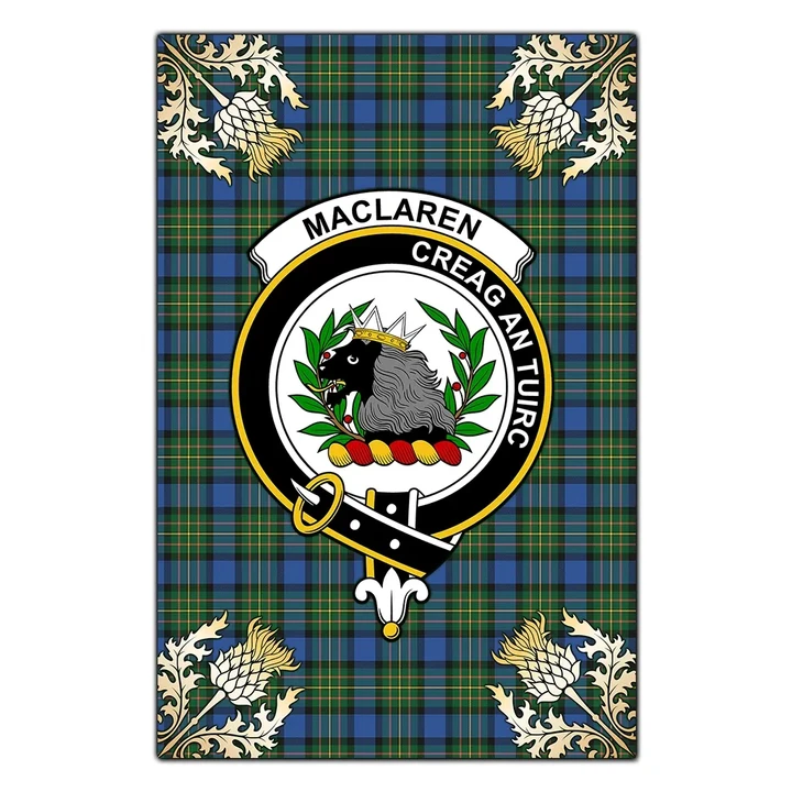 Garden Flag MacLaren Ancient Clan Crest Gold Thistle New