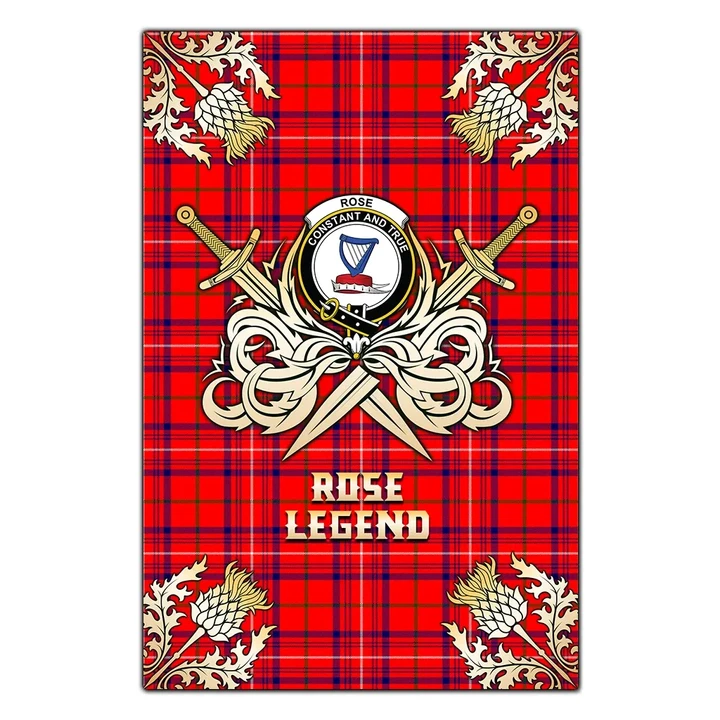 Garden Flag Rose Modern Clan Crest Golf Courage  Gold Thistle