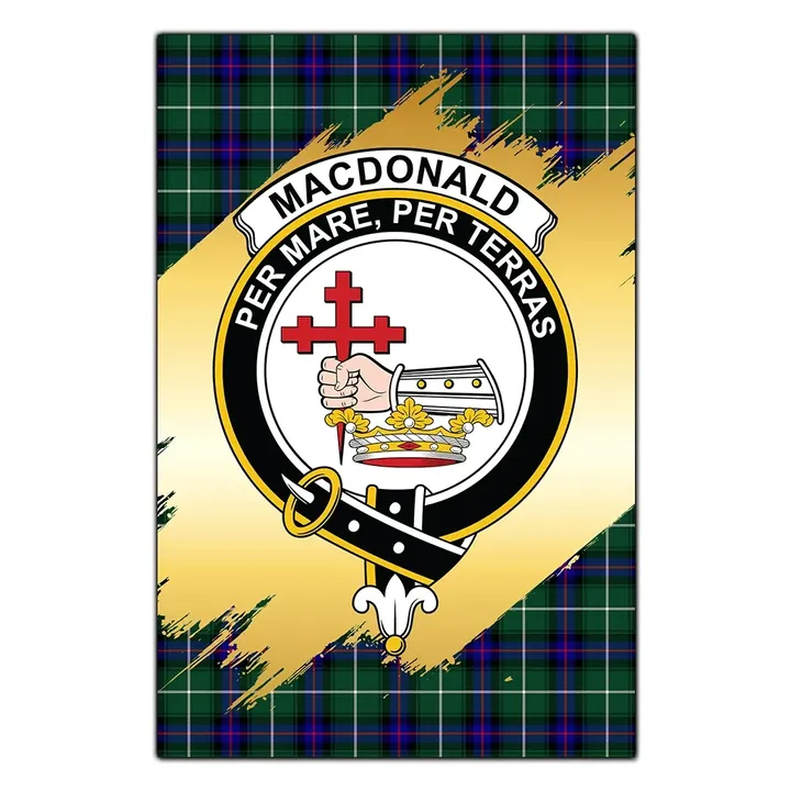 Garden Flag MacDonald of the Isles Hunting Modern Clan Gold Crest Gold Thistle