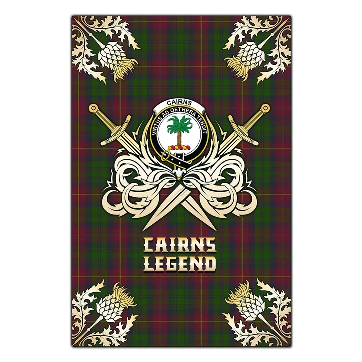 Garden Flag Cairns Clan Crest Golf Courage  Gold Thistle