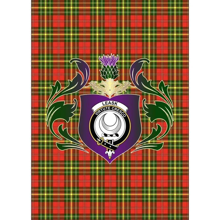Leask Clan Garden Flag Royal Thistle Of Clan Badge