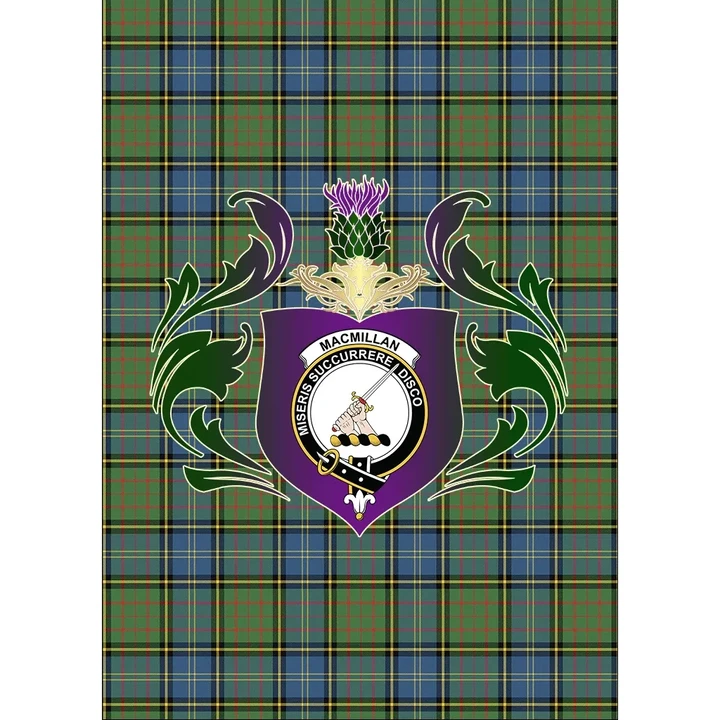 MacMillan Hunting Ancient Clan Garden Flag Royal Thistle Of Clan Badge
