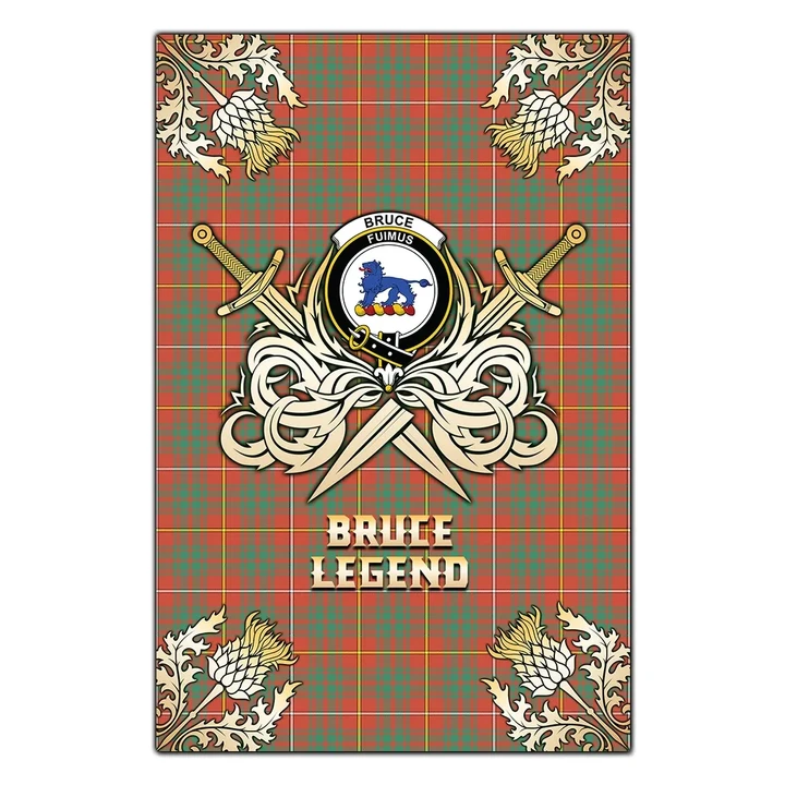 Garden Flag Bruce Ancient Clan Crest Golf Courage  Gold Thistle