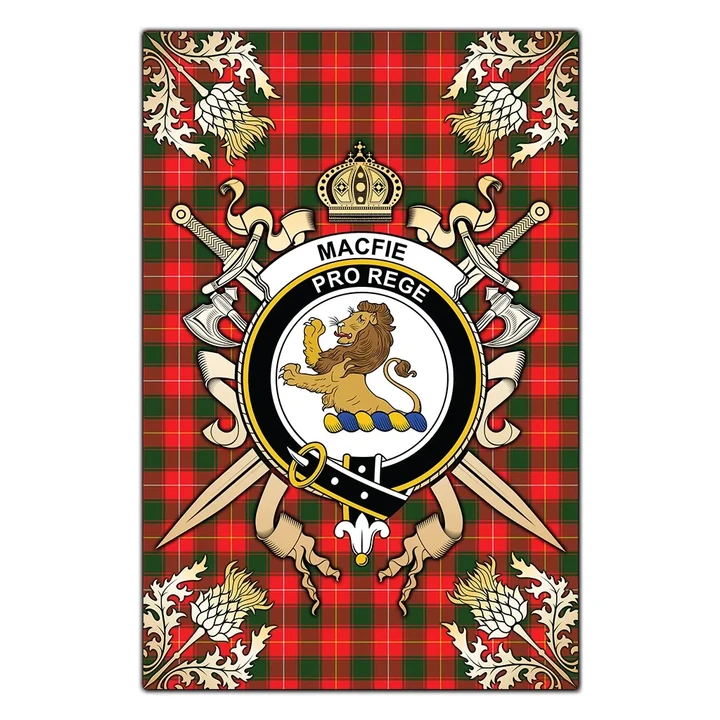 Garden Flag MacFie Clan Crest Sword Gold Thistle