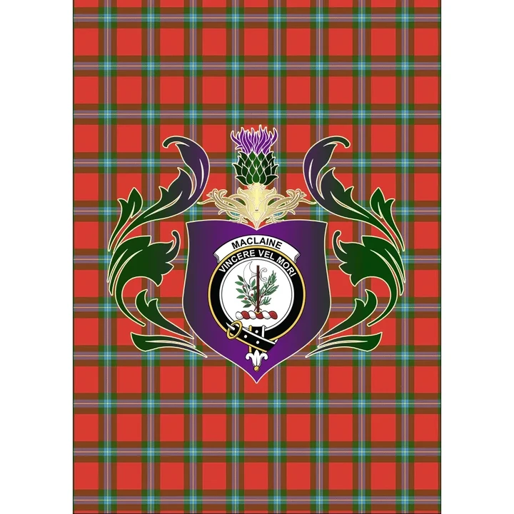 MacLaine of Loch Buie Clan Garden Flag Royal Thistle Of Clan Badge