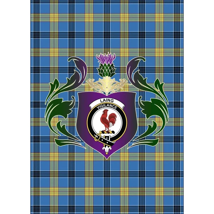 Laing Clan Garden Flag Royal Thistle Of Clan Badge