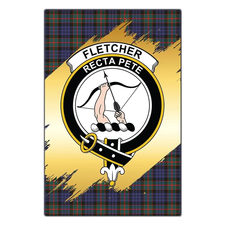 Garden Flag Fletcher of Dunans Clan Gold Crest Gold Thistle