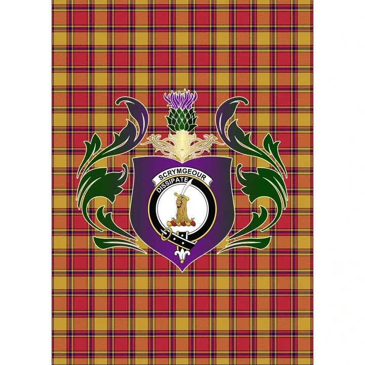 Scrymgeour Clan Garden Flag Royal Thistle Of Clan Badge