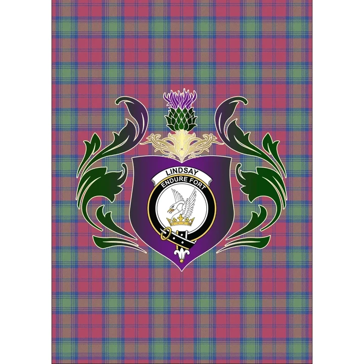Lindsay Ancient Clan Garden Flag Royal Thistle Of Clan Badge