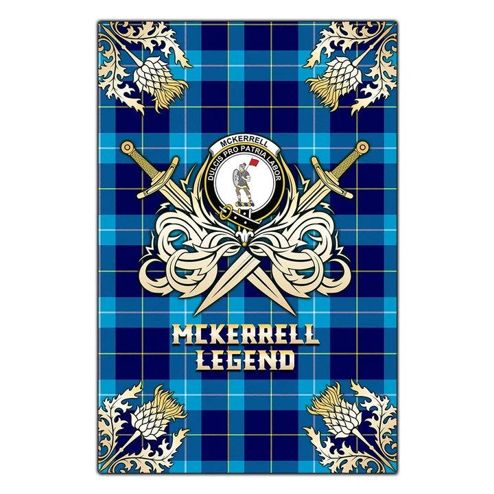 Garden Flag McKerrell Clan Crest Golf Courage  Gold Thistle