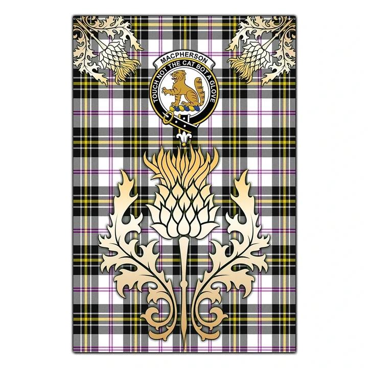 Garden Flag MacPherson Dress Modern Clan Crest Gold Thistle