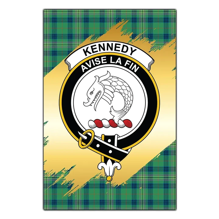 Garden Flag Kennedy Ancient Clan Gold Crest Gold Thistle
