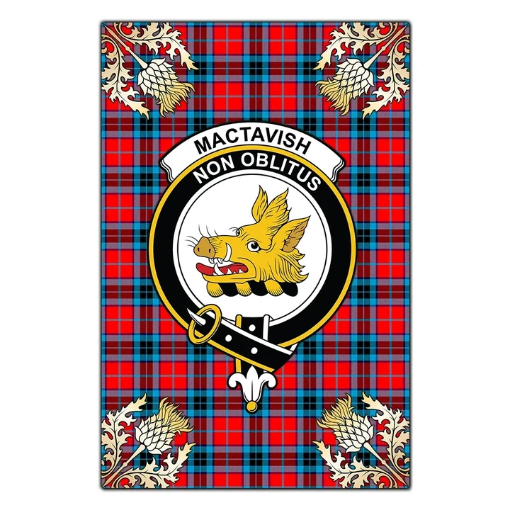 Garden Flag MacTavish Modern Clan Crest Gold Thistle New
