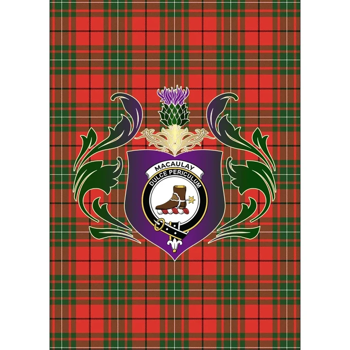 MacAulay Modern Clan Garden Flag Royal Thistle Of Clan Badge