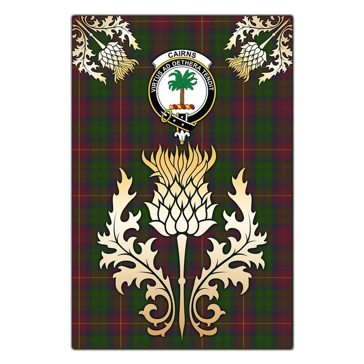 Garden Flag Cairns Clan Crest Gold Thistle