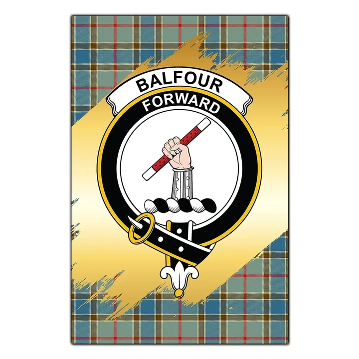 Garden Flag Balfour Blue Clan Gold Crest Gold Thistle