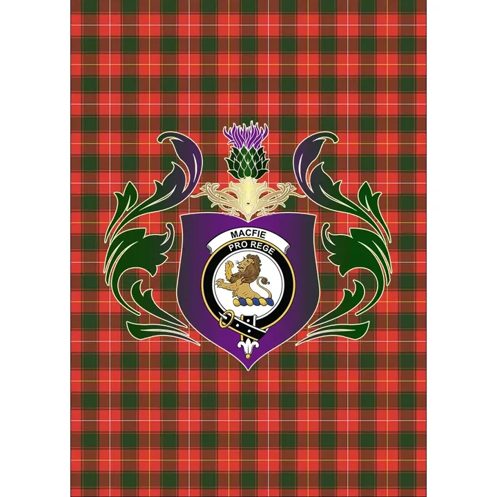 MacFie Clan Garden Flag Royal Thistle Of Clan Badge
