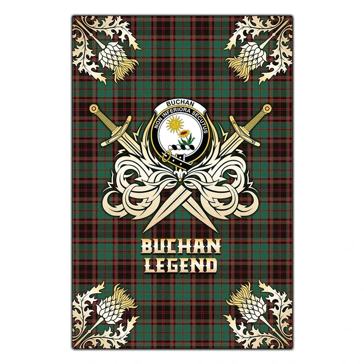 Garden Flag Buchan Ancient Clan Crest Golf Courage  Gold Thistle