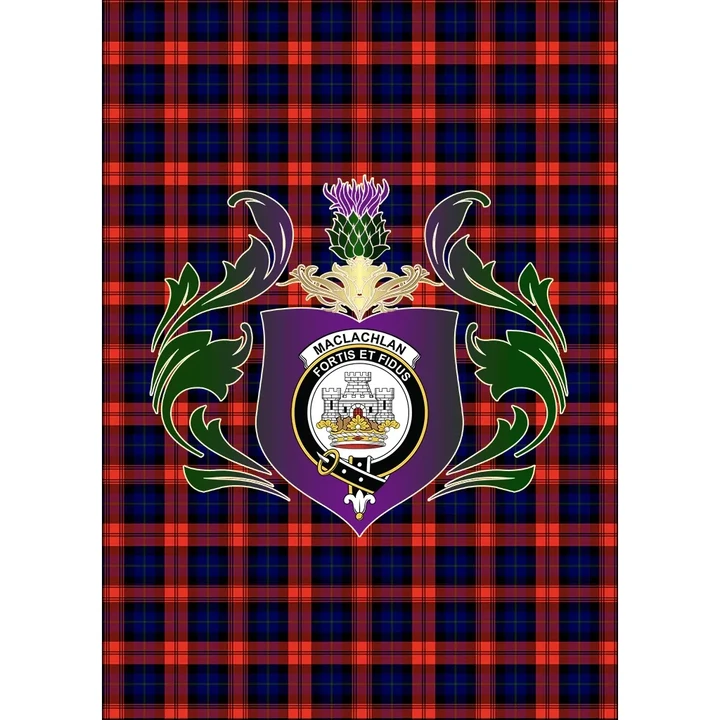 MacLachlan Modern Clan Garden Flag Royal Thistle Of Clan Badge