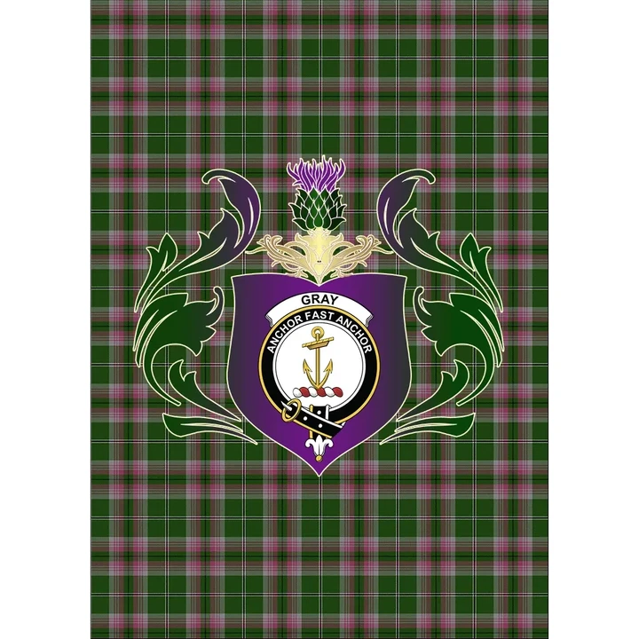 Gray Hunting Clan Garden Flag Royal Thistle Of Clan Badge