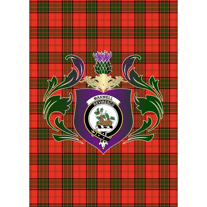 Maxwell Modern Clan Garden Flag Royal Thistle Of Clan Badge