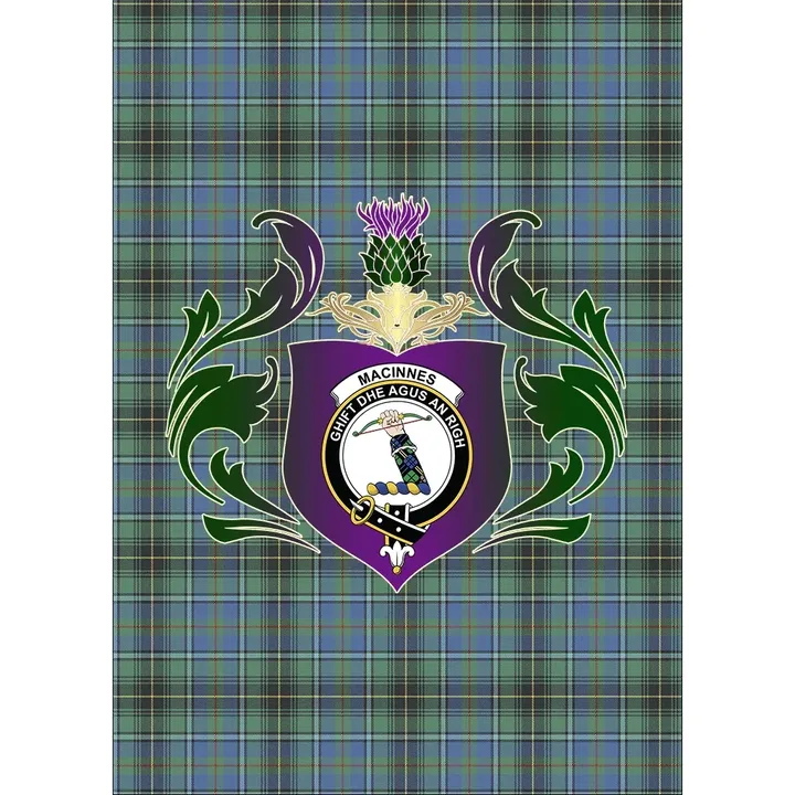 MacInnes Ancient Clan Garden Flag Royal Thistle Of Clan Badge