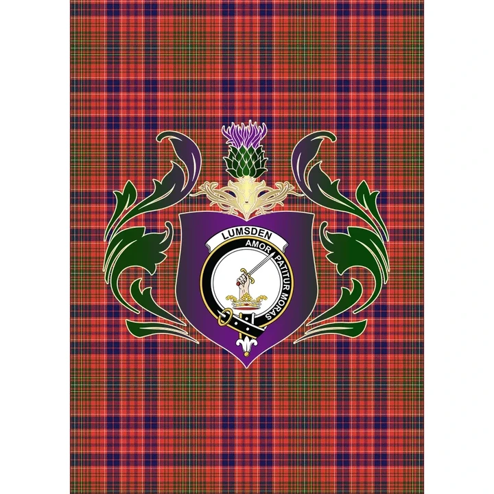Lumsden Modern Clan Garden Flag Royal Thistle Of Clan Badge
