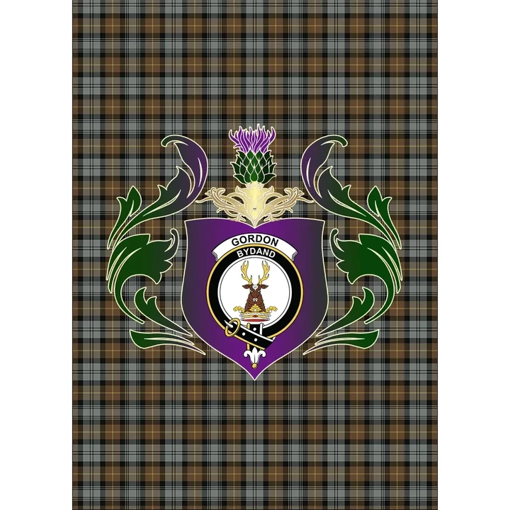 Gordon Weathered Clan Garden Flag Royal Thistle Of Clan Badge