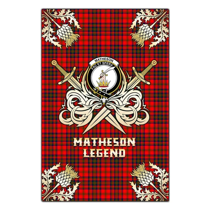 Garden Flag Matheson Modern Clan Crest Golf Courage  Gold Thistle
