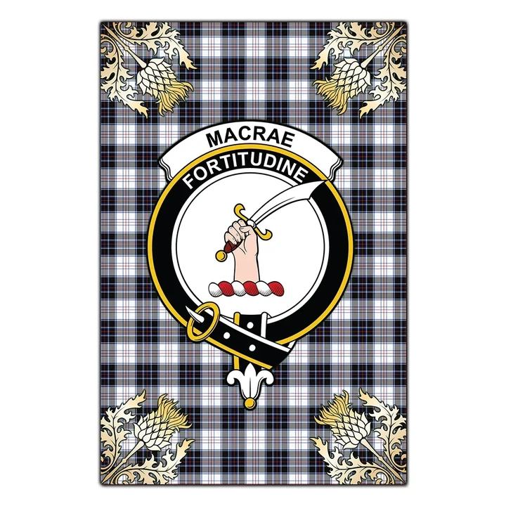Garden Flag MacRae Dress Modern Clan Crest Gold Thistle New